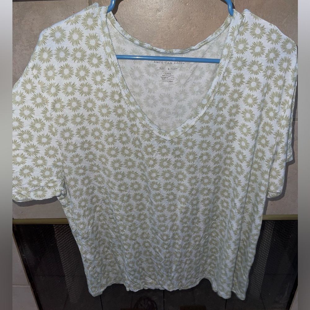 Loose flower print shirt